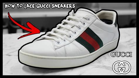 how to lace gucci ace sneakers|gucci white low top sneakers.